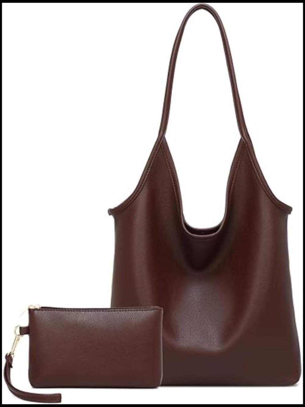 Slouchy Hobo Shoulder Bag Large Vegan Leather Everyday Handbag Soft Spacious